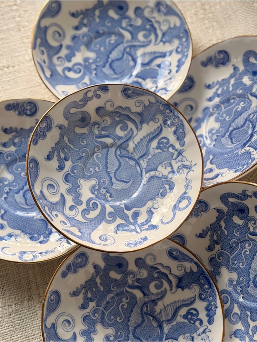 Vintage Royal Worcester Blue Dragon Saucer plate 6